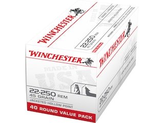 Winchester USA Ammunition 22-250 Remington 45 Grain Jacketed Hollow Point good sale
