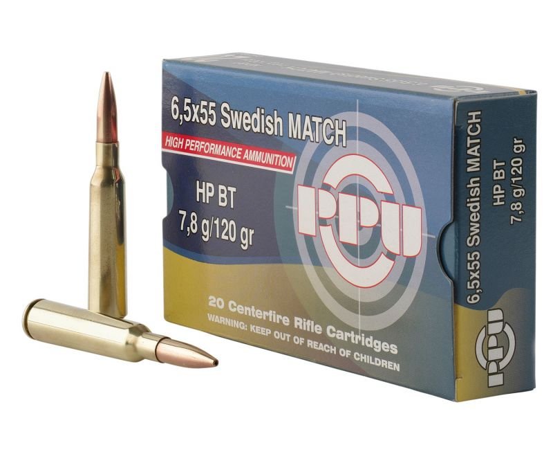 PPU-PPM6-GAG_PPM6-56418.jpg.jpg PPU PPM6 Match 120 Grain 6.5x55 Swedish 20 Rounds Hollow Point Boat Tail - Image 1